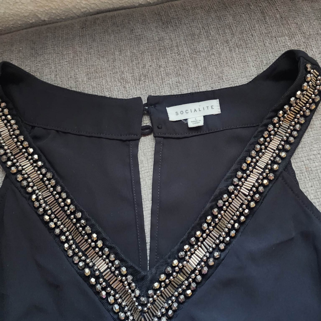 Black V-Neck Tank Top